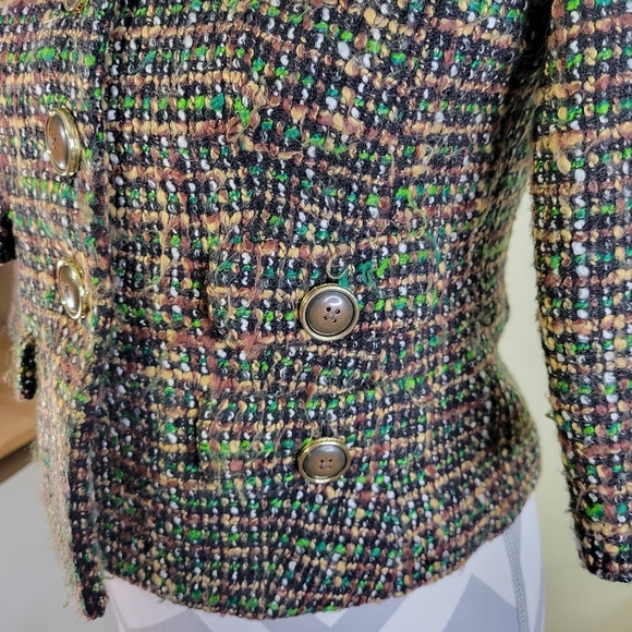 Womans Anne Taylor Loft Petites Cropped Wool Blend Blazer/Jacket Size 0 petitie - Picture 4 of 11